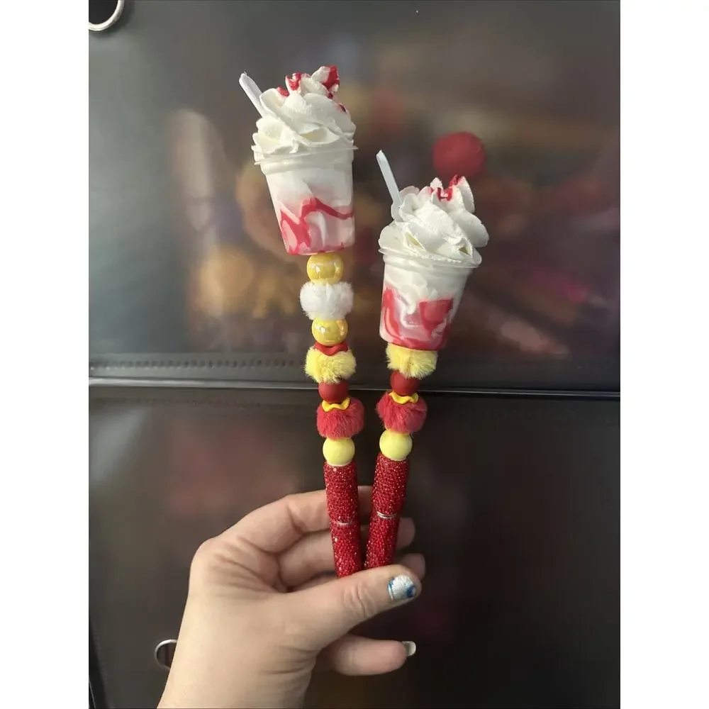 McDonald’s Set of 2 Beaded Pens. Handmade